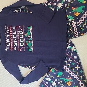 Dino christmas pj set